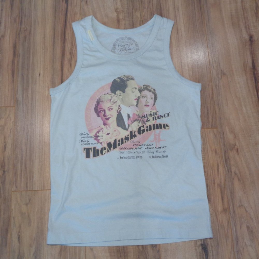 Private Structure Size 2 VINTAGE GLAM THE MASK GAME Blue New Women's Shirt Top
